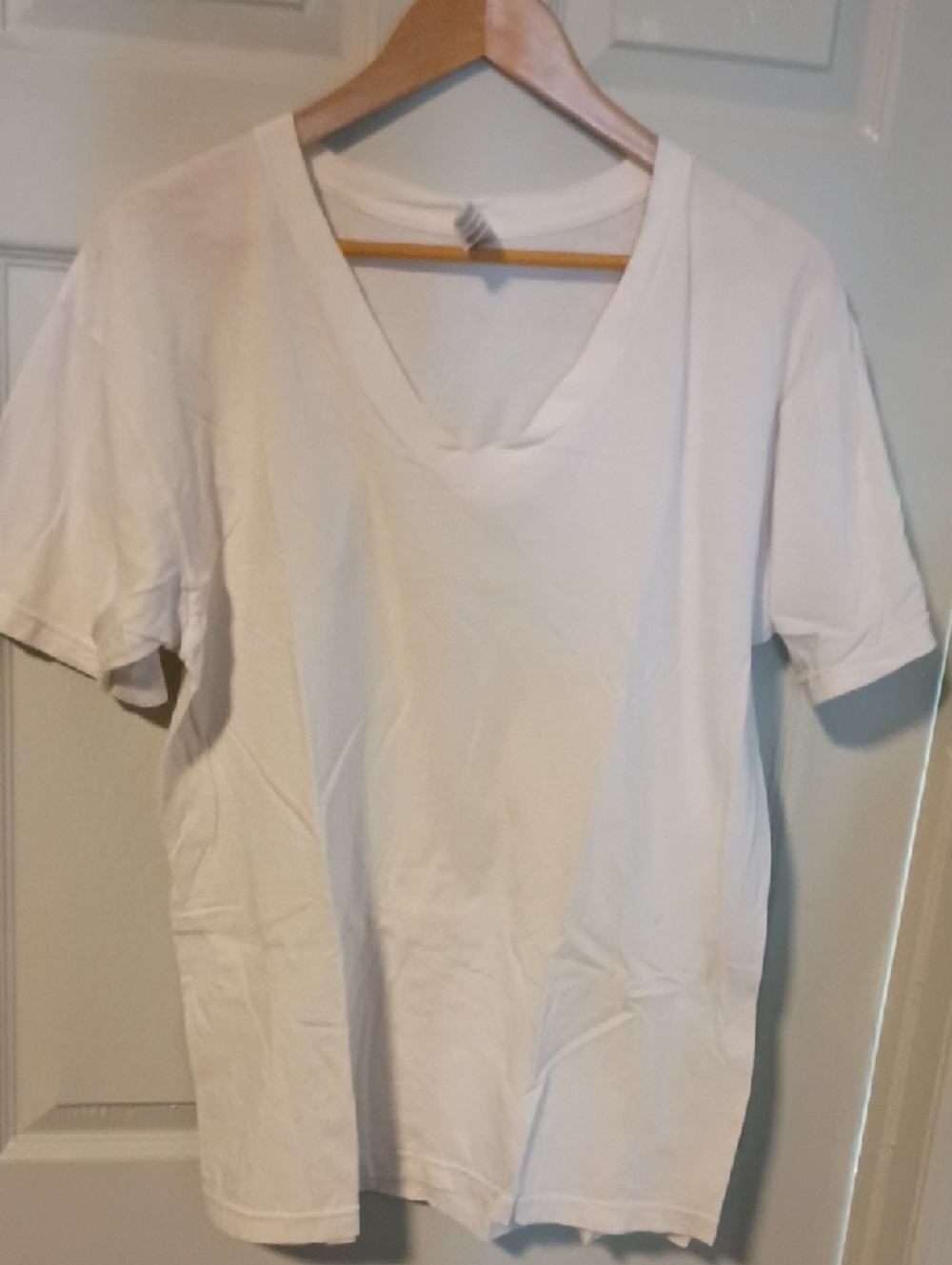 American Apparel White V-Neck Tee Shirt